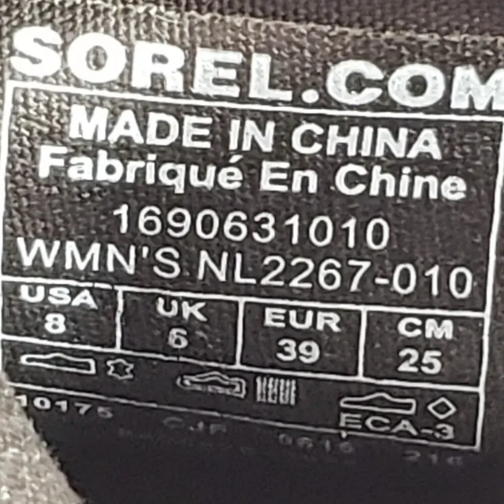 Sorel Lolla Ankle Chelsea Leather Ankle Boots Black Shoes Women's Size 8